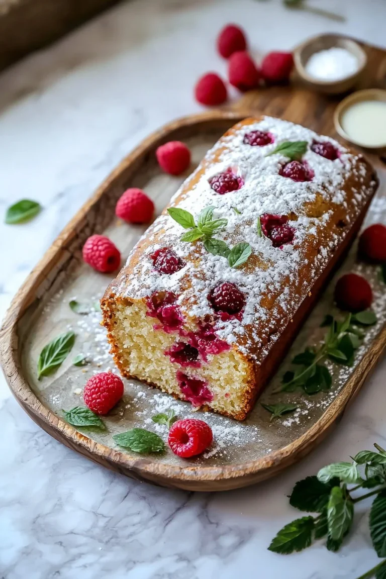 Himbeer-Laibbrot mit frischen Himbeeren und appetitlicher Kruste