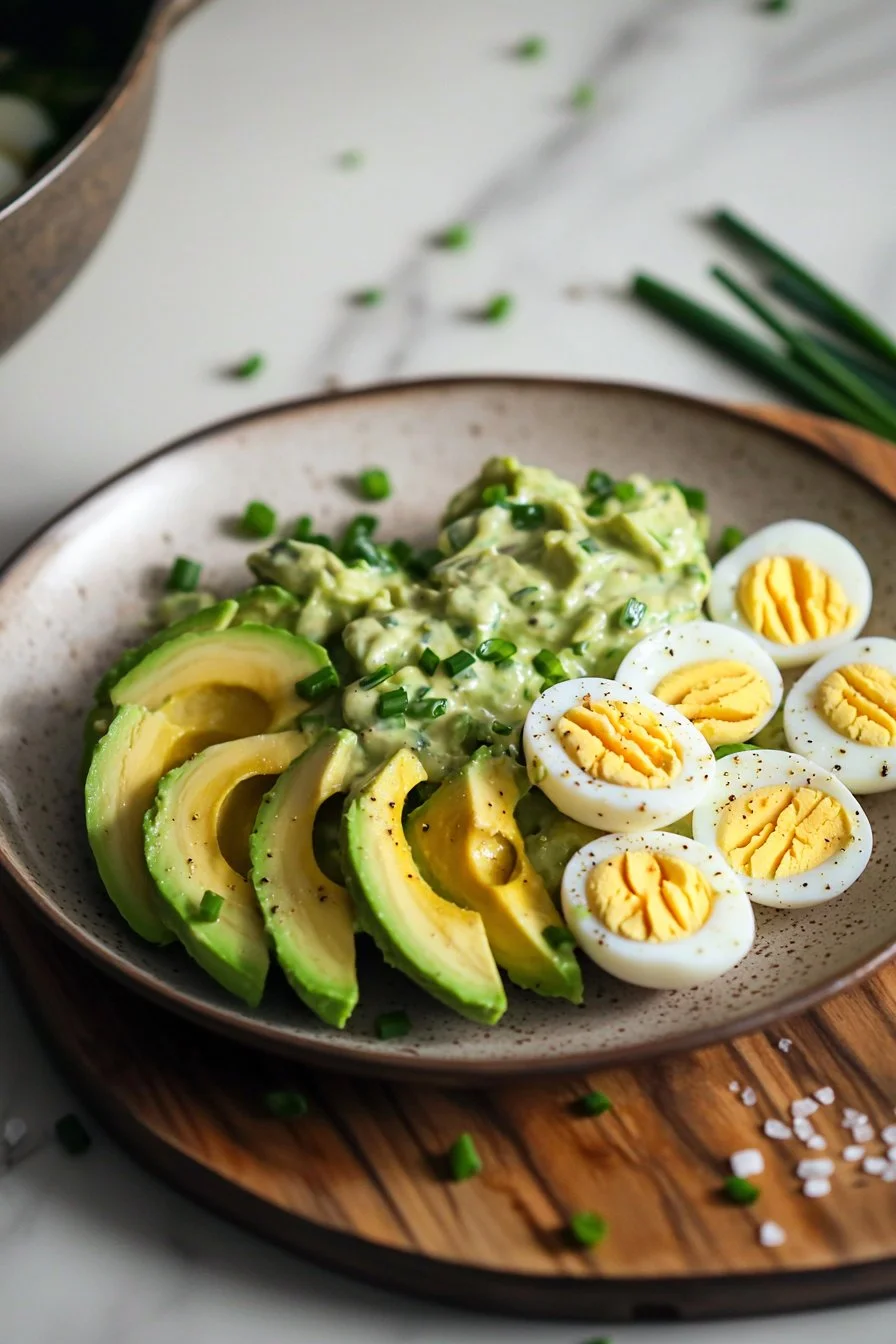 Hochproteinhaltiger Avocado-Eiersalat mit frischen Zutaten