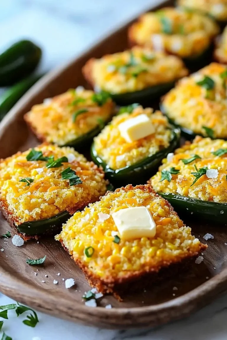Jalapeno-Maisbrot-Popper auf einem Teller, perfekt zum Appetit anregen.