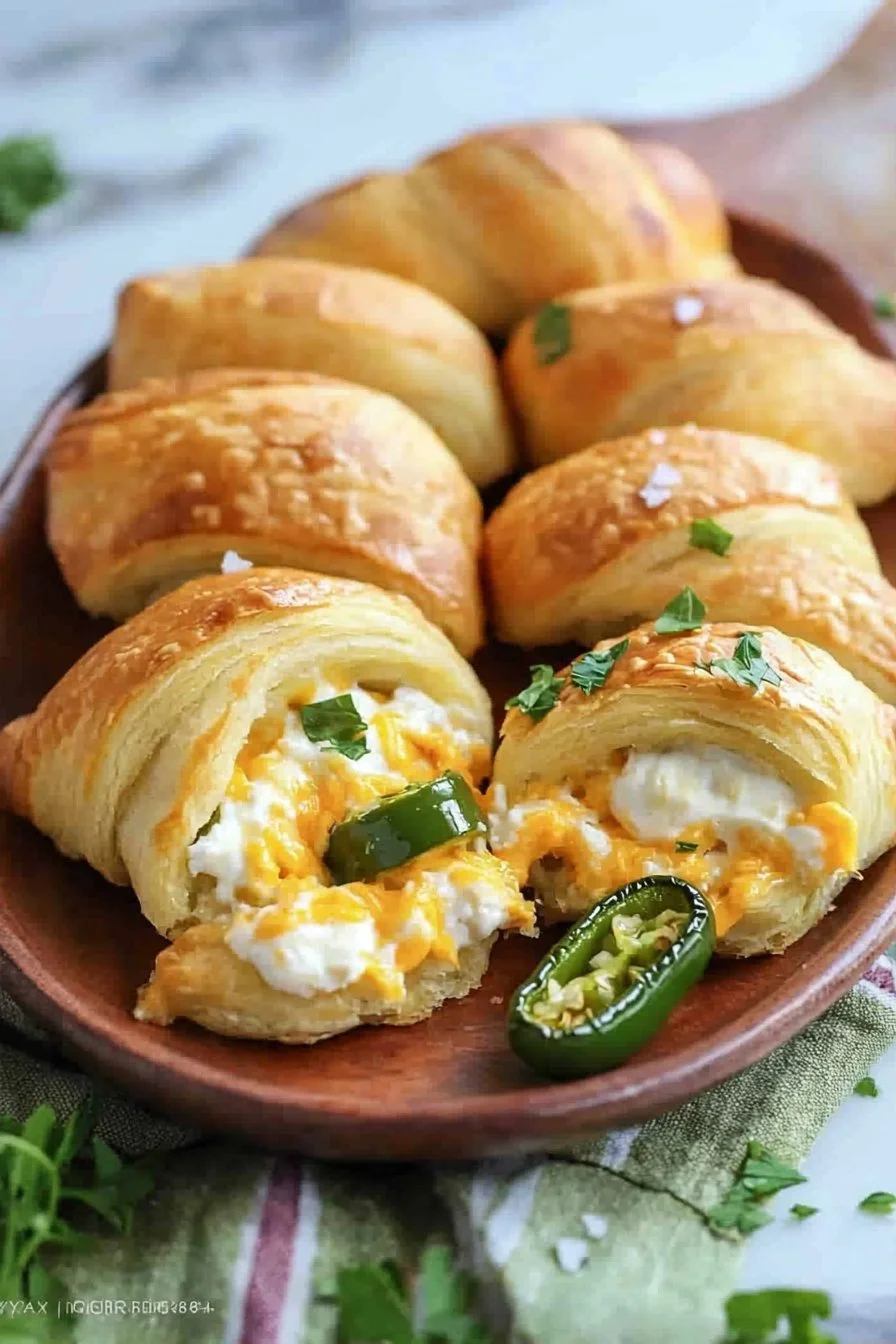 Köstliche Jalapeno Popper Croissants frisch gebacken für den perfekten Snack.