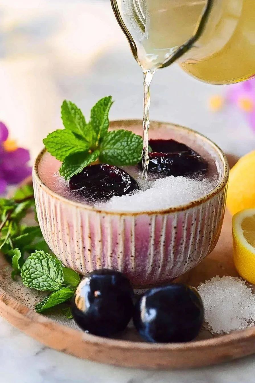Erfrischende Jamun-Limonade in einem Glas mit frischen Jamun-Früchten