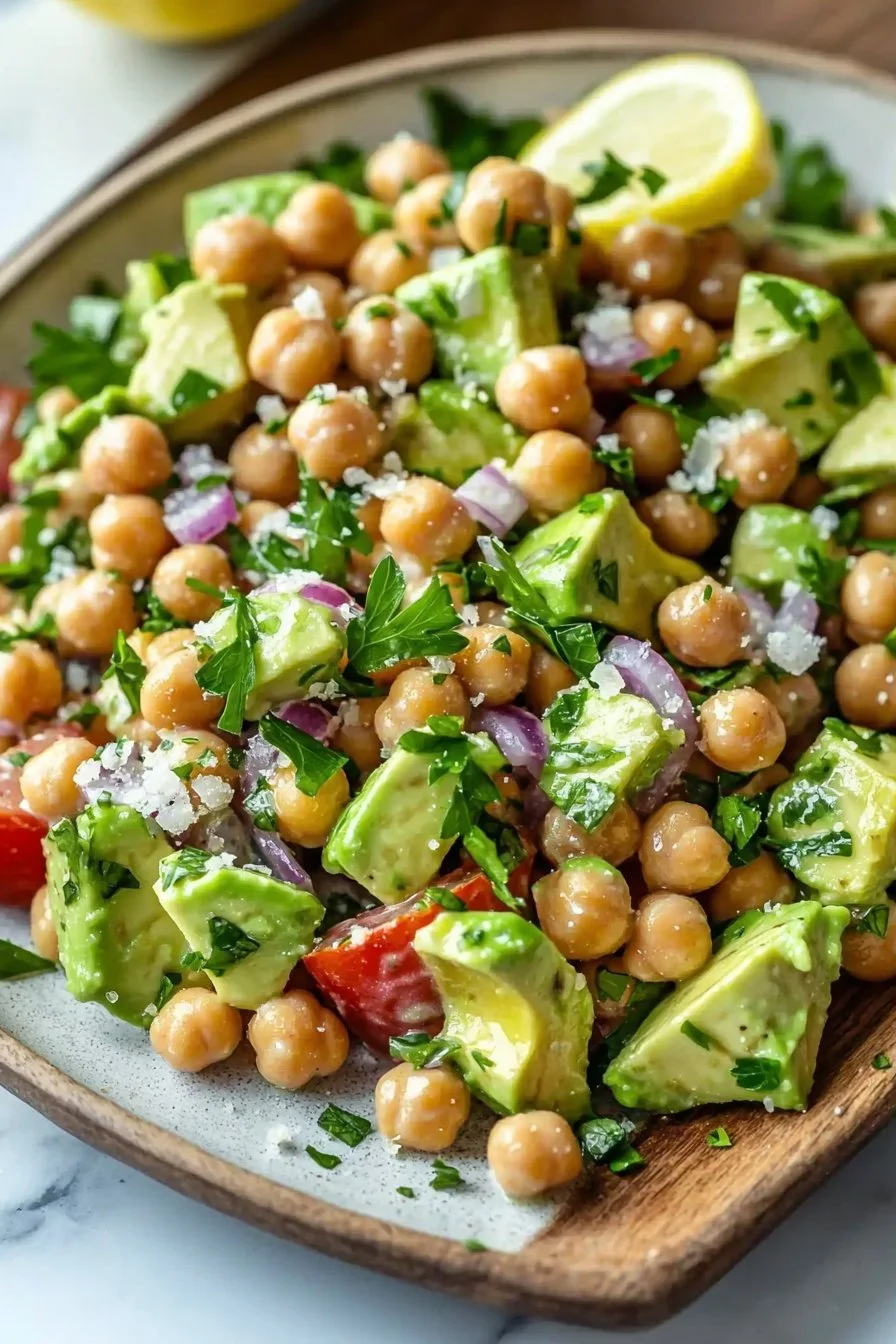 Kichererbsen-Avocado-Salat mit Zitronendressing