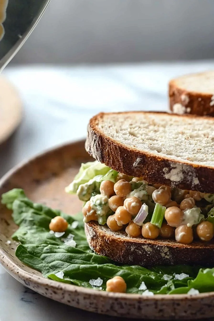 Kichererbsensalat-Sandwich
