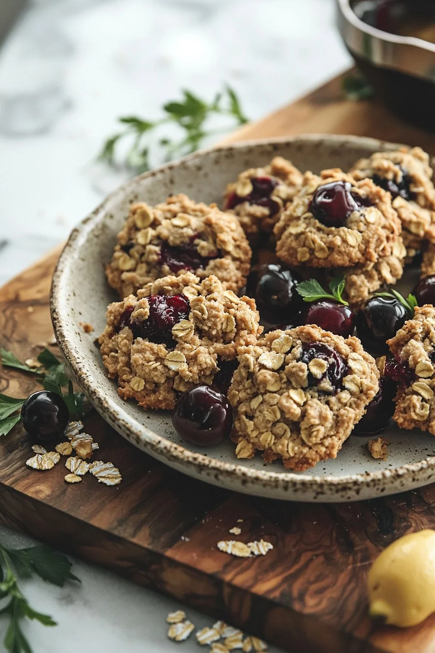 Leckere Kirschenstreuselkekse mit knusprigem Streusel und saftigen Kirschen