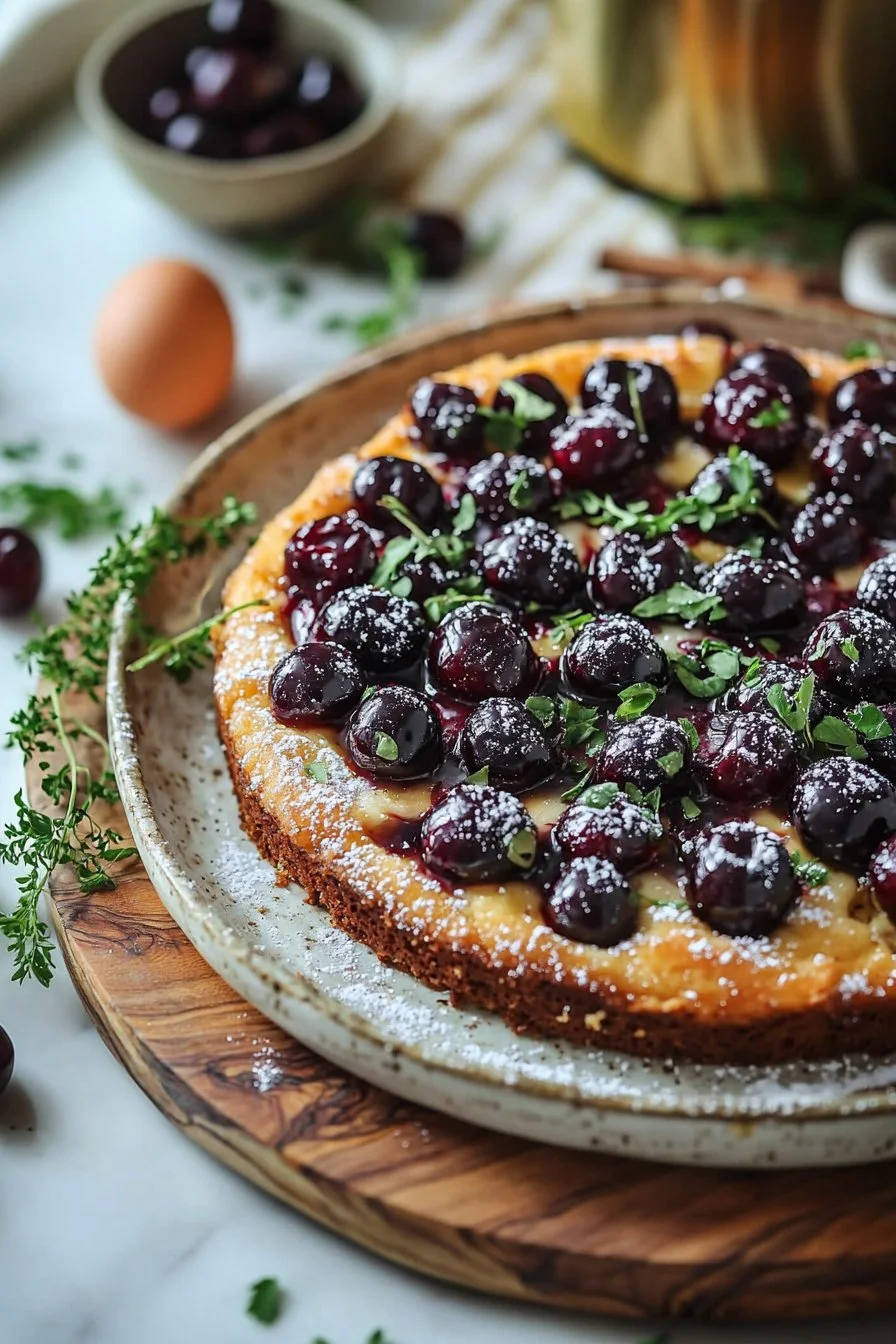 Saftiger Kirschkuchen mit frischen Kirschen und leckerem Teig.