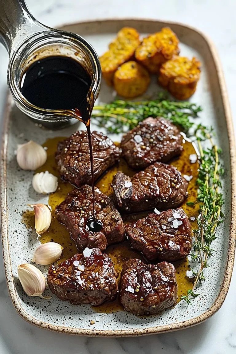 Leckere Knoblauch-Balsamico-Steakbissen für Meal Prep