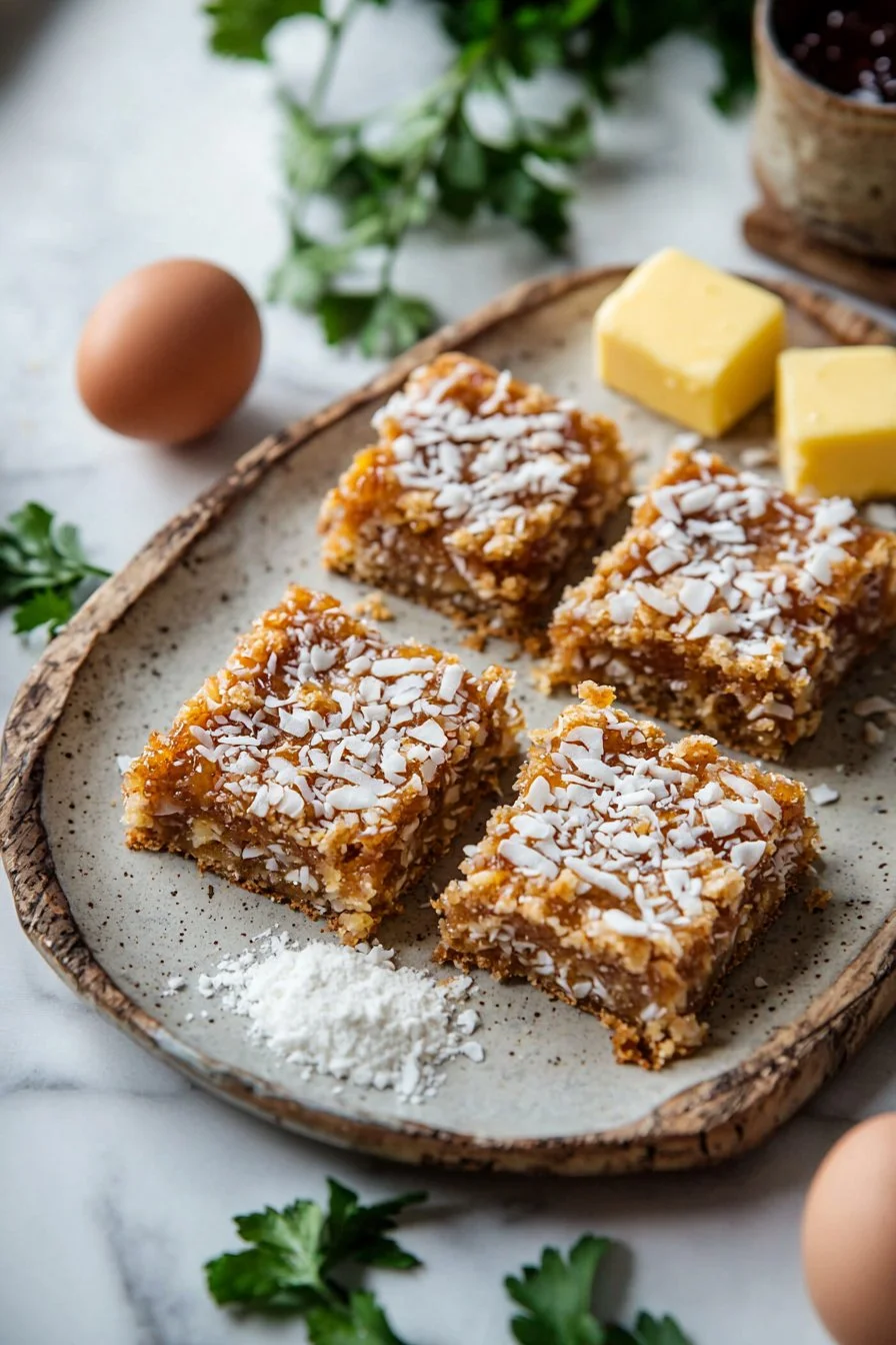 Kokos-Konfitüren-Riegel aus frischen Kokosnüssen und natürlichen Zutaten
