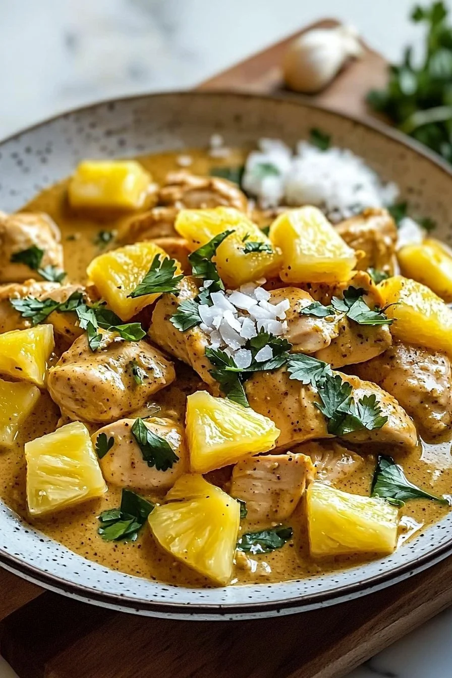 Kokosnuss-Ananas-Hühnchen-Curry