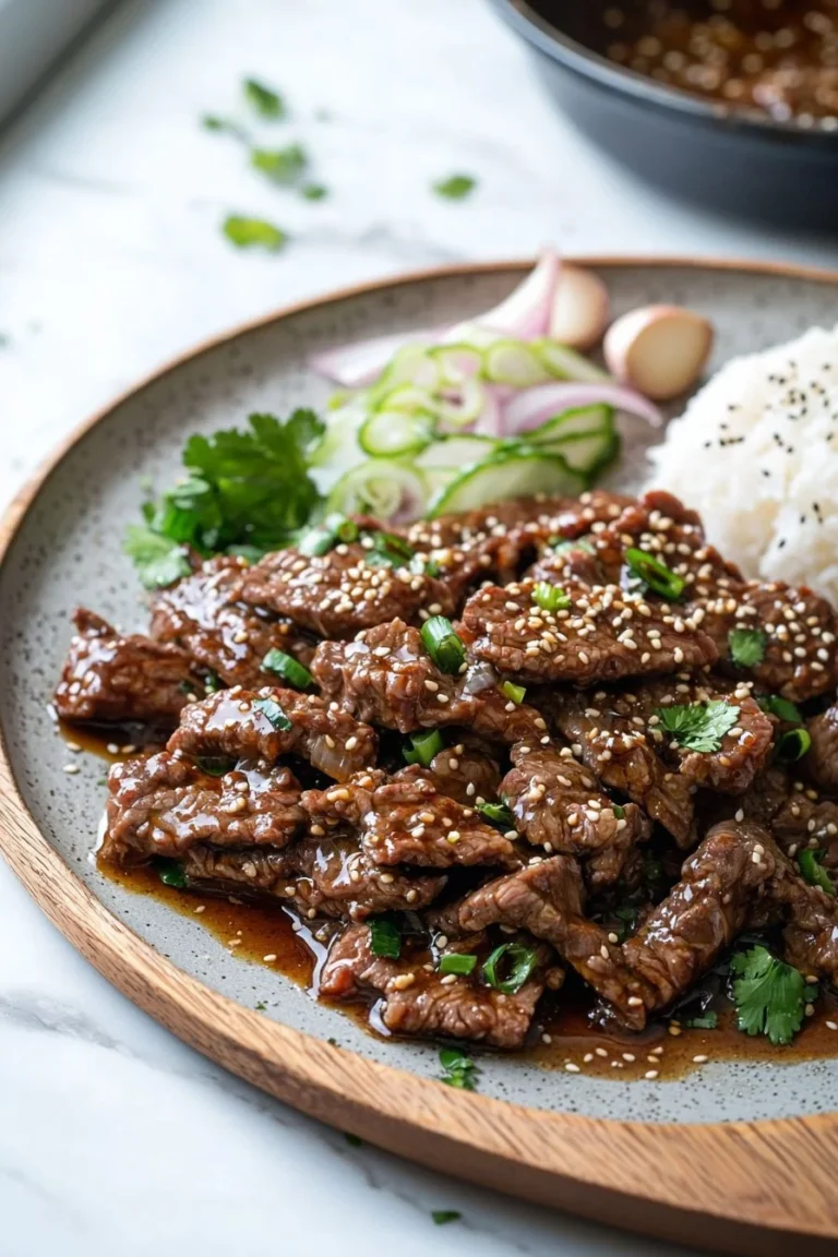 Traditionelles koreanisches Rindfleisch Bulgogi mit würziger Marinade