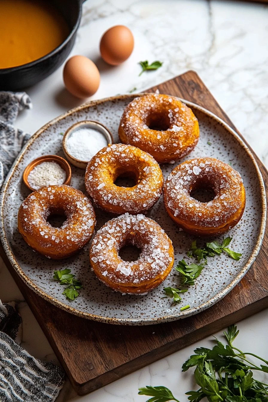 Kürbiskrapfen mit aromatischen Gewürzen, frisch gebacken