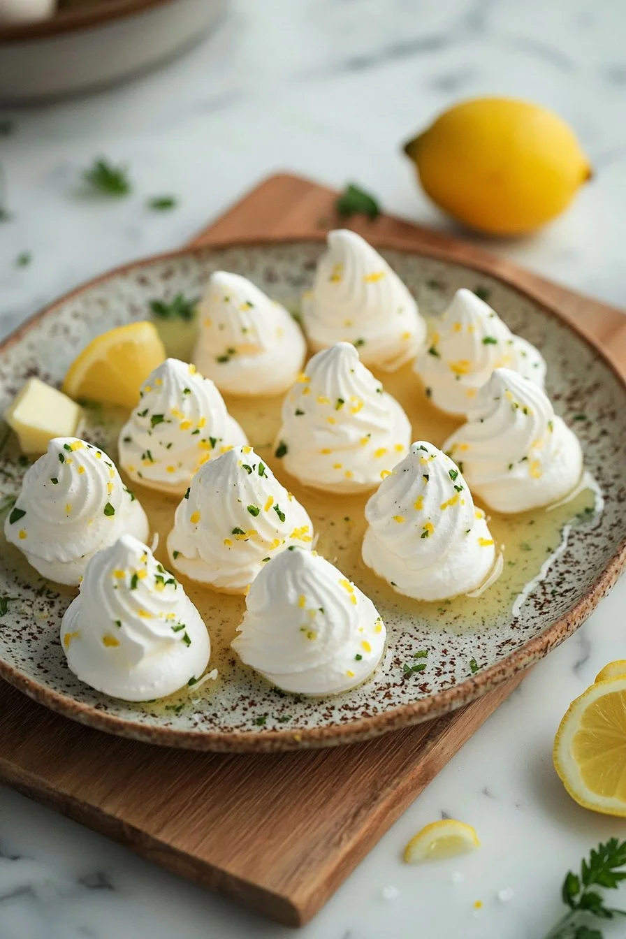 Mini Meringues mit Zitronencreme - lecker und dekorativ für jeden Anlass.