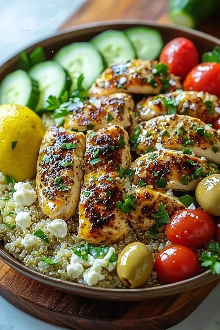 Mittelmeer-Hühnchen-Schalen mit frischen Zutaten und Gewürzen