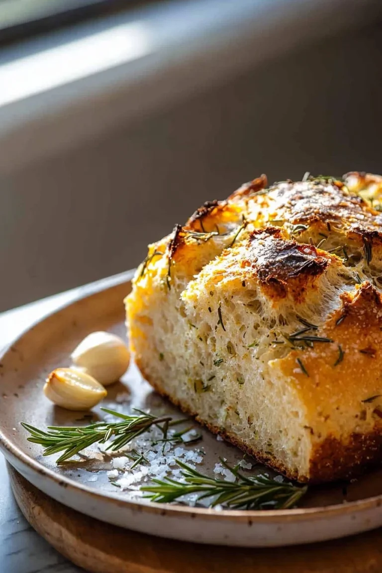 Rosmarin geröstetes Knoblauch-Artisan-Brot mit frischen Kräutern