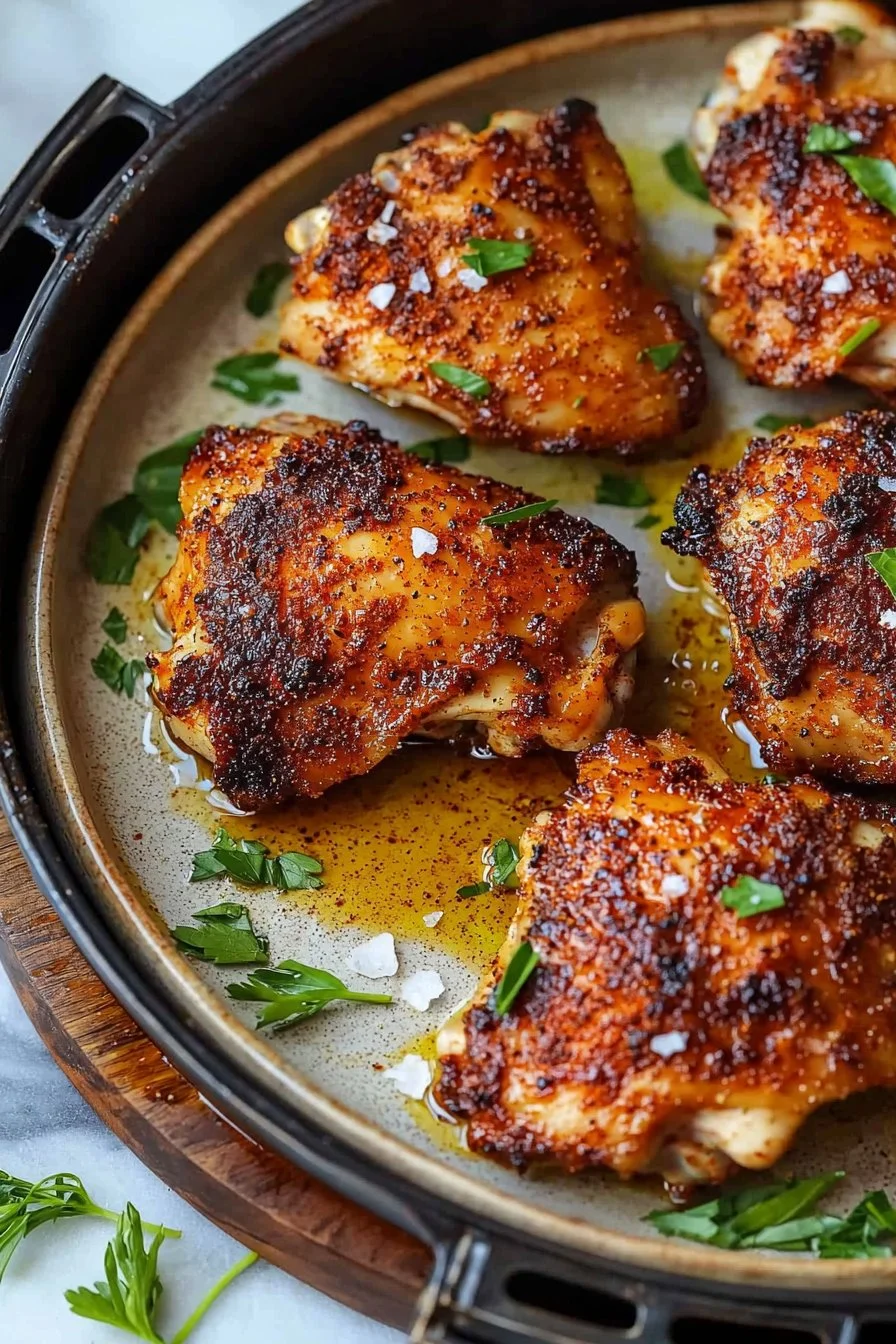 Saftige Air Fryer Hähnchenkeulen