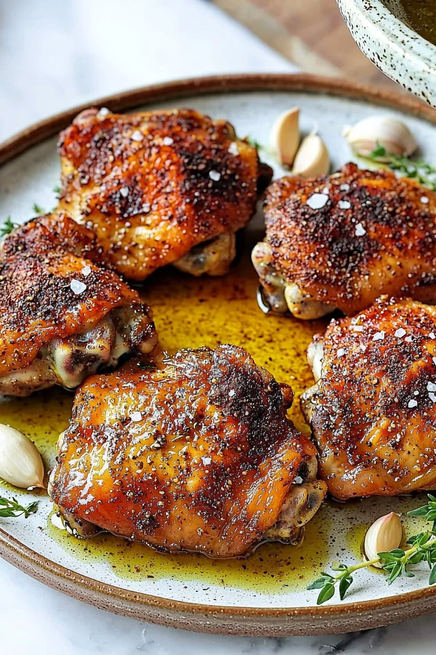 Saftige und zarte gebackene Hähnchenschenkel