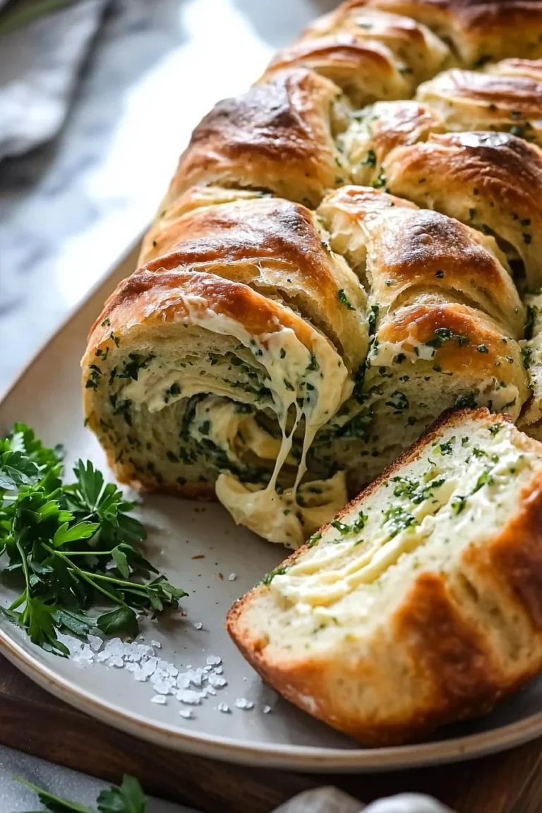Schwirlend Knoblauchkraut Käsebrot mit köstlichem Käsebelag.