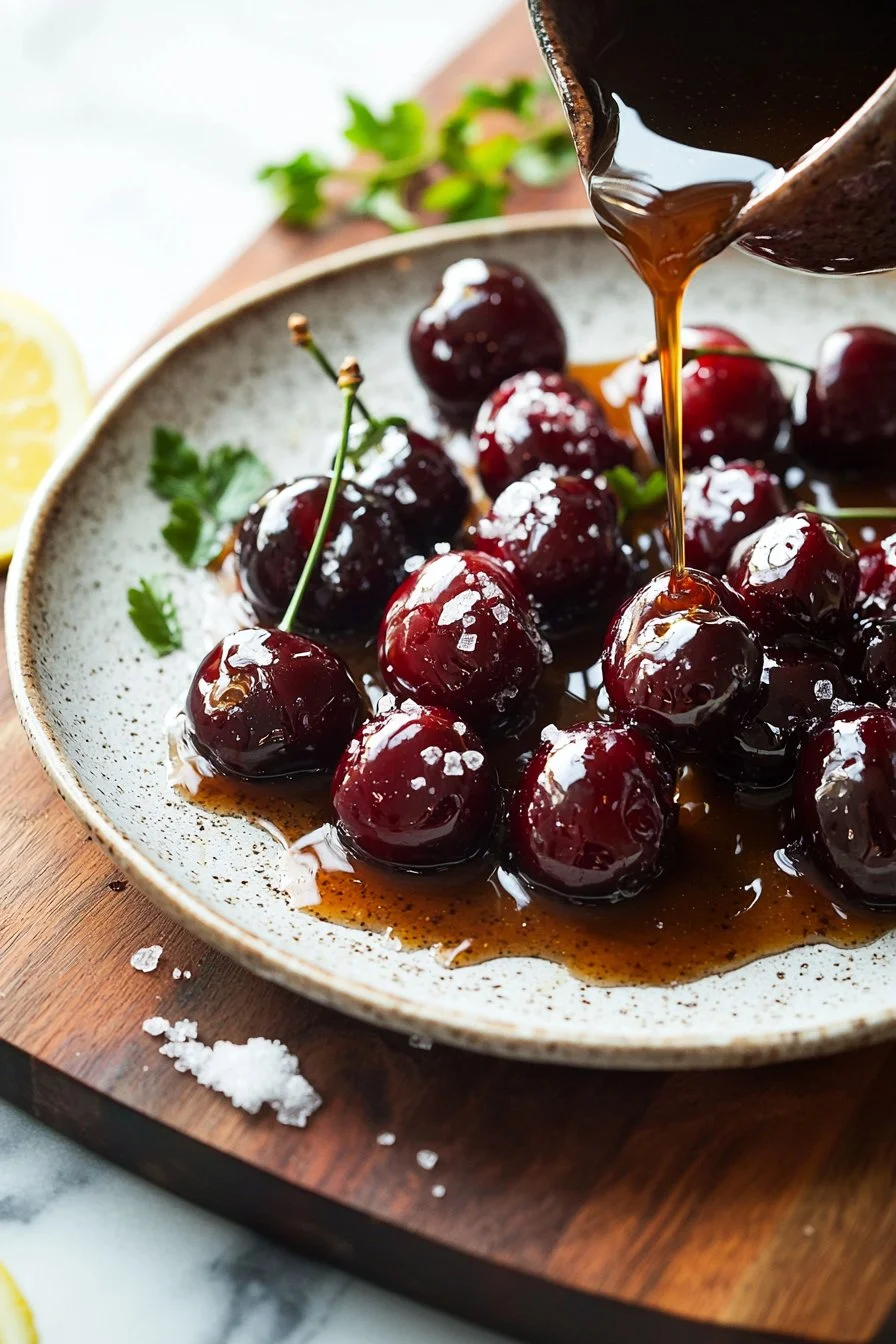 Süße glasierten Kirschen, ideal für Desserts und zum Dekorieren von Kuchen.