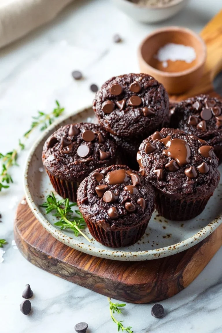 Leckere Brownie-Muffins auf einem Teller, ideal für Schokoladenliebhaber