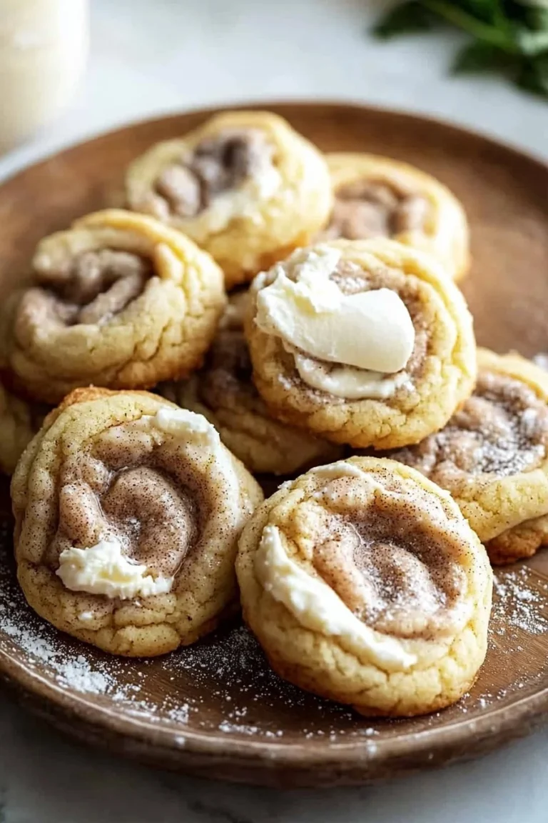 Zimtschnecken Käsekuchen Kekse auf einem Teller, köstlich und verführerisch.