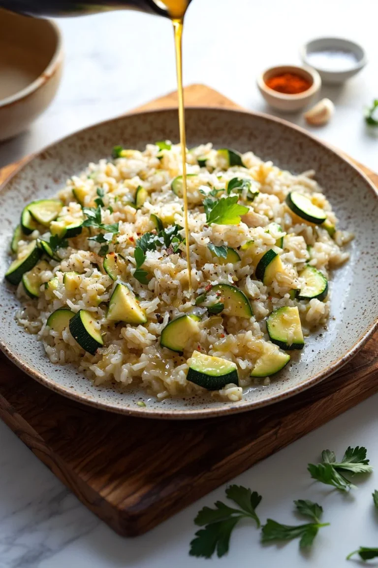 Zucchini Reis-Pfanne mit frischem Gemüse und Gewürzen