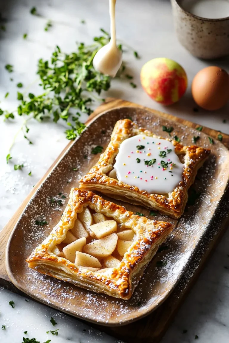 Apfel Pop Tarts auf einem Teller, ideal für ein süßes Frühstück.