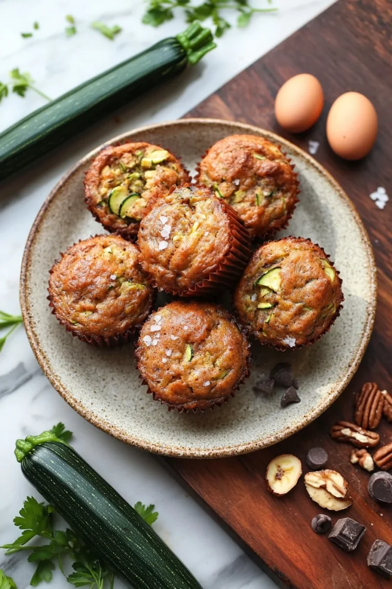 Leckere Bananen-Zucchini-Muffins auf einem Teller