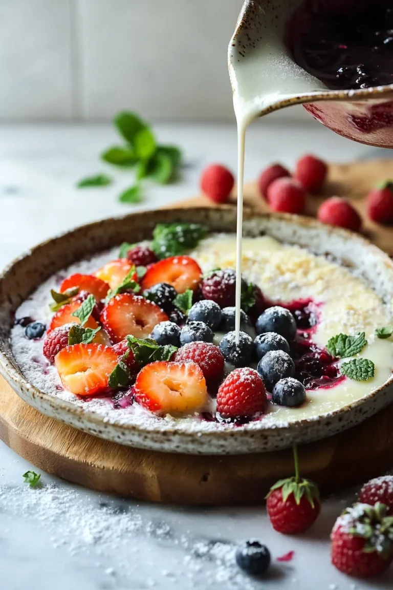 Köstlicher Beerenpudding-Delight mit frischen Beeren und cremiger Textur