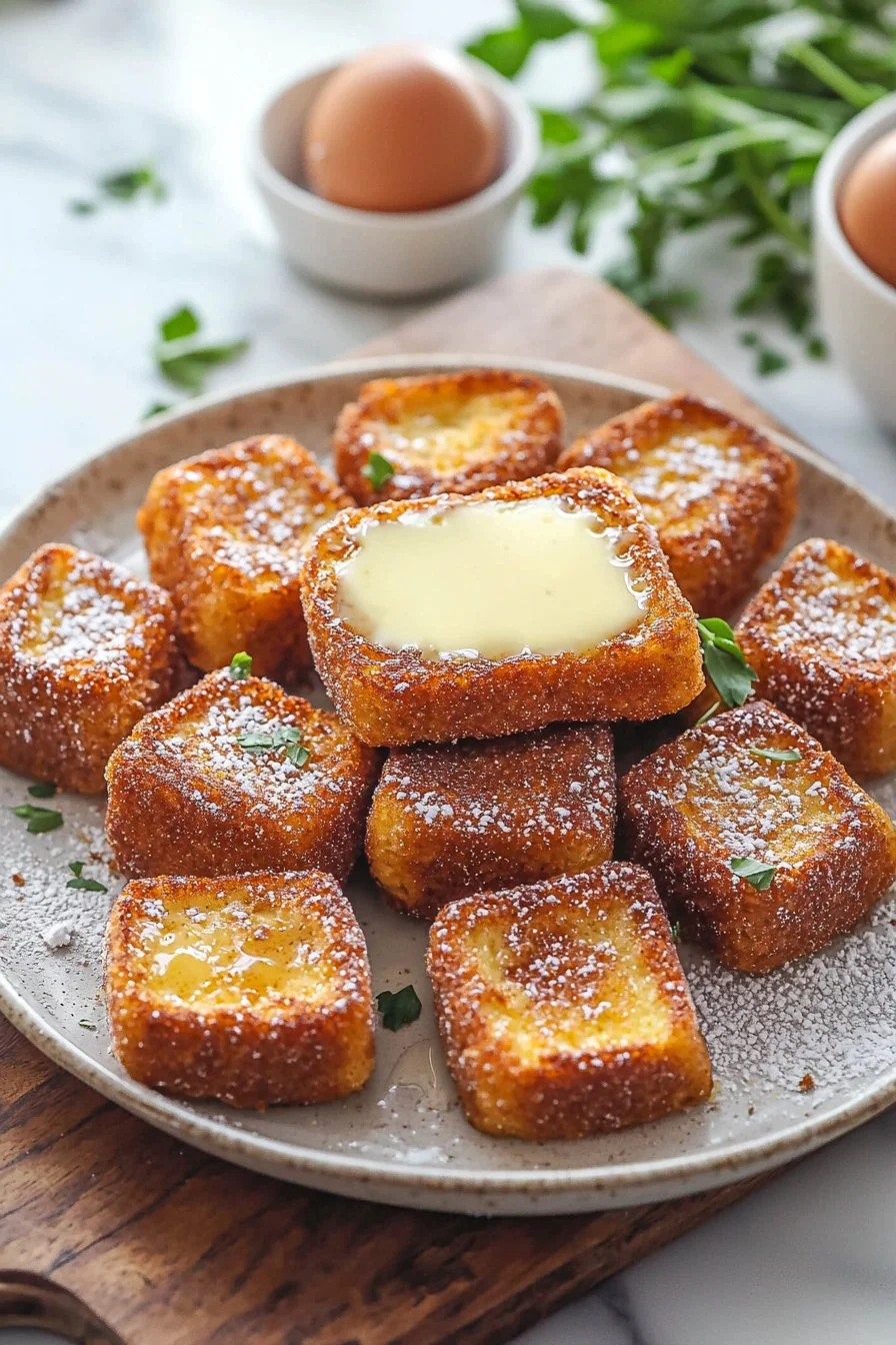 Leckere Churro-Toaststücke aus der Heißluftfritteuse, goldbraun und knusprig