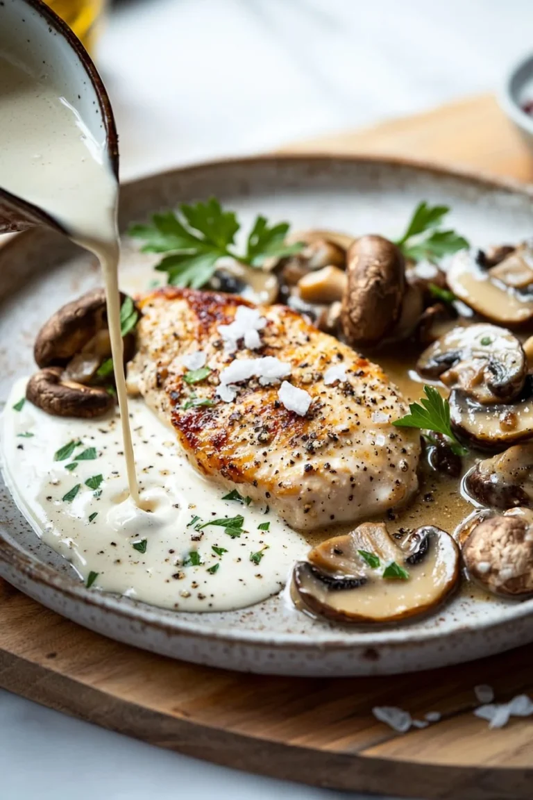 Cremiges Pilz-Hühnchen Rezept mit saftigem Hühnchen und aromatischer Pilzsauce