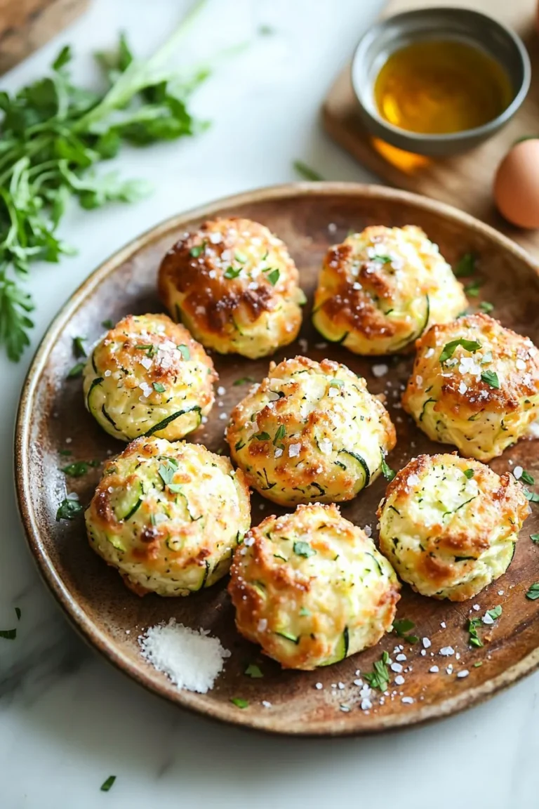 Köstliche und einfache Zucchini-Puffs frisch aus dem Ofen