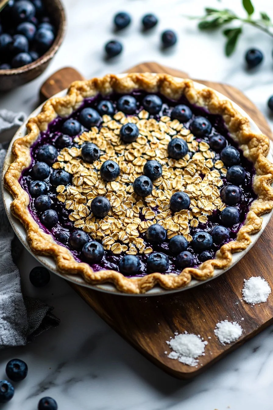 Erstaunlicher Heidelbeerkuchen mit frischen Heidelbeeren und Sahne-Topping