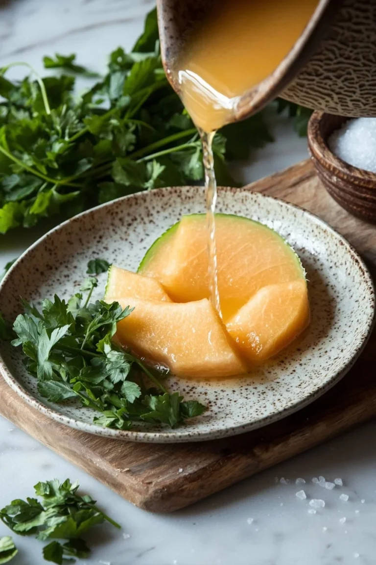 Frischer Cantaloupe-Saft in einem Glas, ideal für eine gesunde Erfrischung.