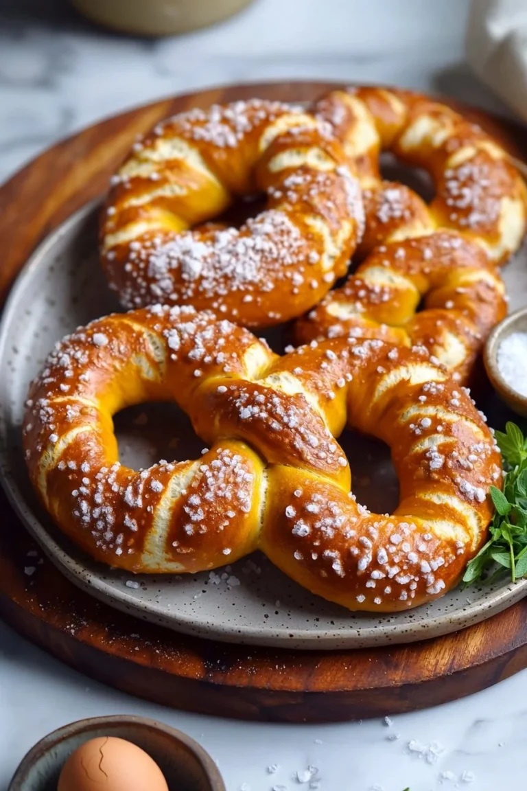 Hausgemachte weiche Brezeln frisch aus dem Ofen.