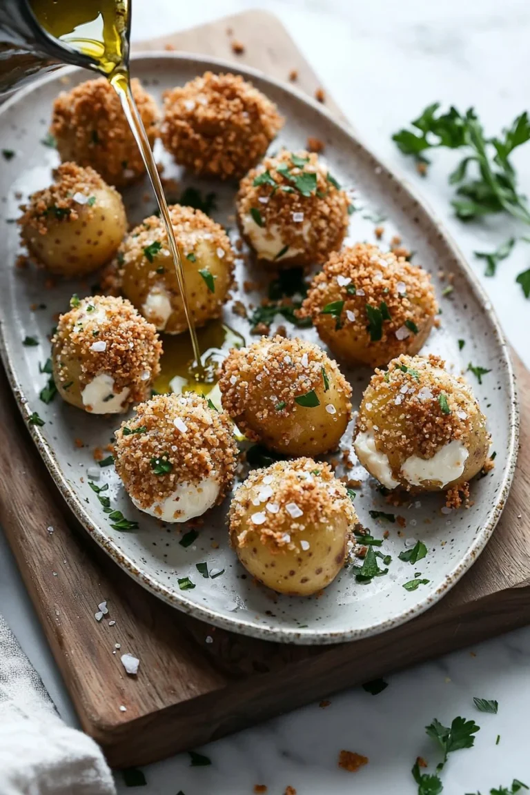 Knoblauch Kartoffel Pops - knusprige Kartoffelbällchen mit Knoblauchgeschmack