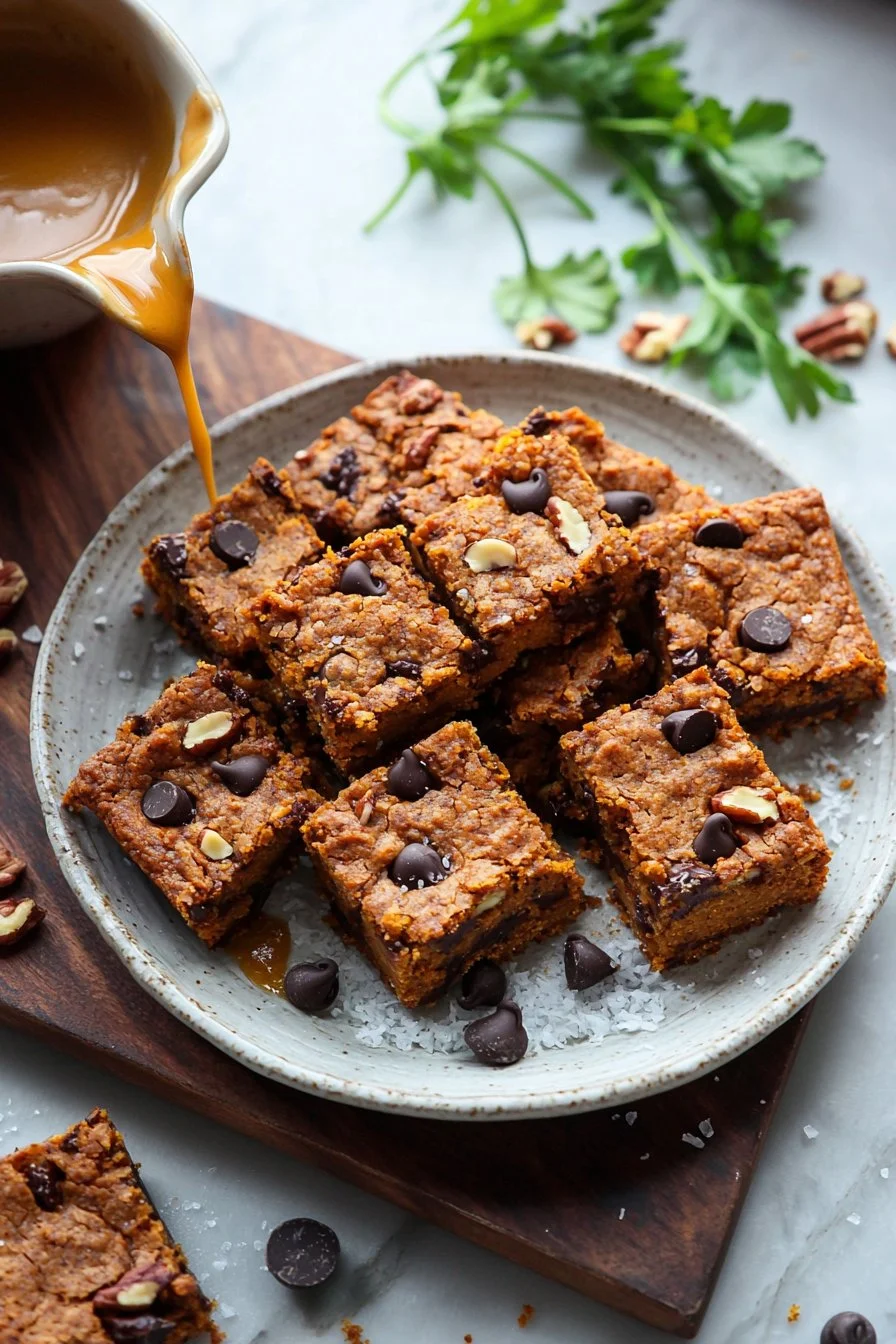 Kürbisgewürz Keksriegel frisch gebacken und dekoriert für den Herbstgenuss