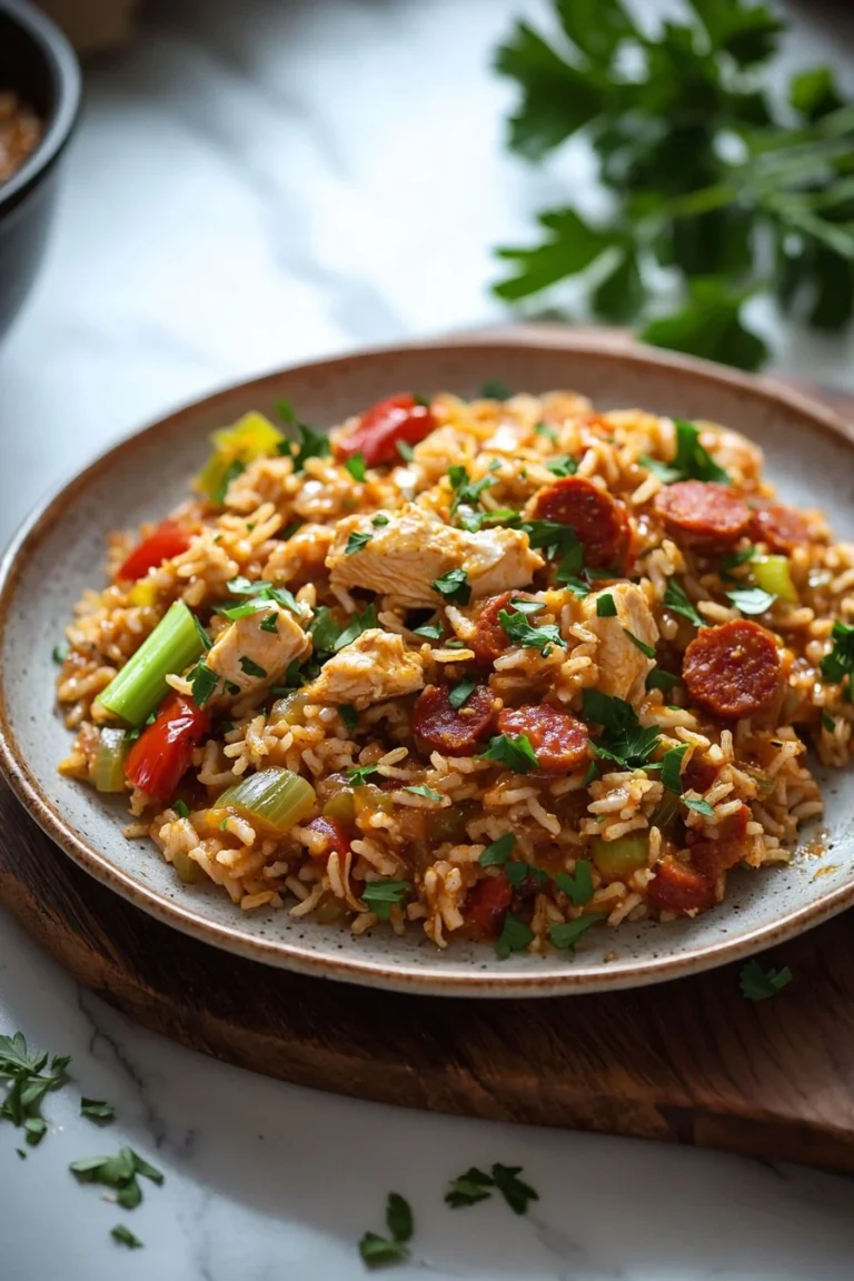 Langsame Koch Hähnchen Jambalaya Rezept mit frischen Zutaten