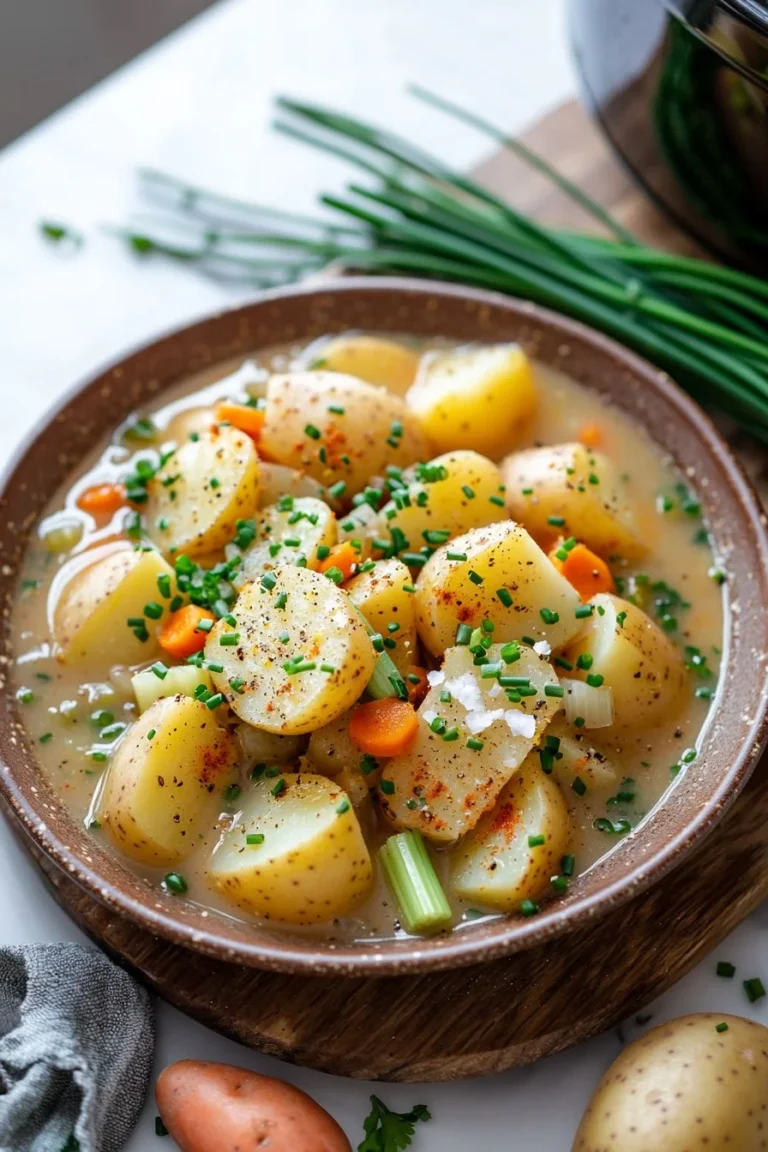 Schüssel mit leckerer Cajun Kartoffelsuppe aus dem langsamen Kochtopf