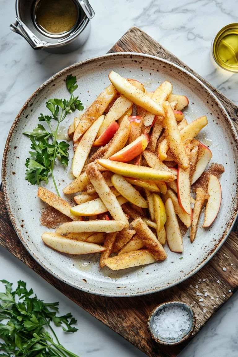 Luftfritteusen-Apfelstäbchen, knusprig und gesund zubereitet
