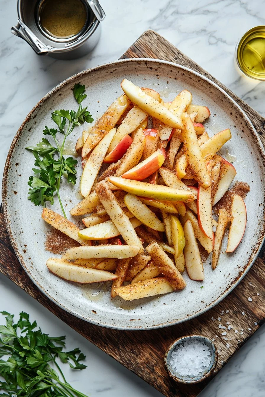 Luftfritteusen-Apfelstäbchen, knusprig und gesund zubereitet
