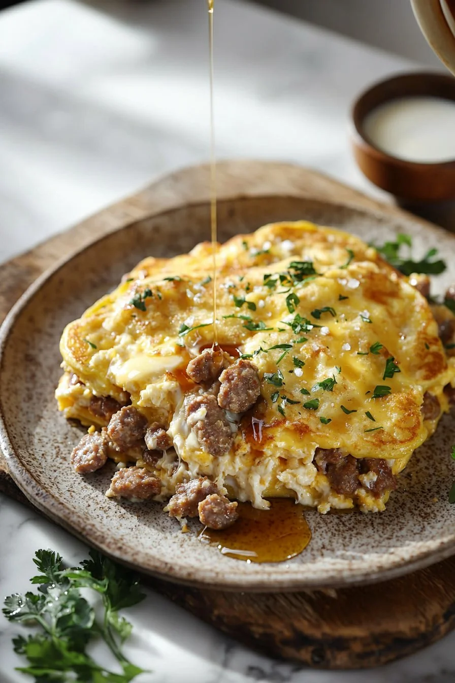 Leckeres McGriddle-Auflauf mit Pancakes und Speck für Frühstücksideen