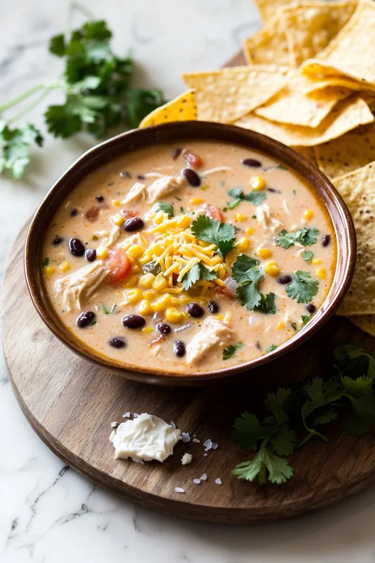 Schafkäse Hähnchen-Taco-Suppe im Schnellkochtopf zubereitet