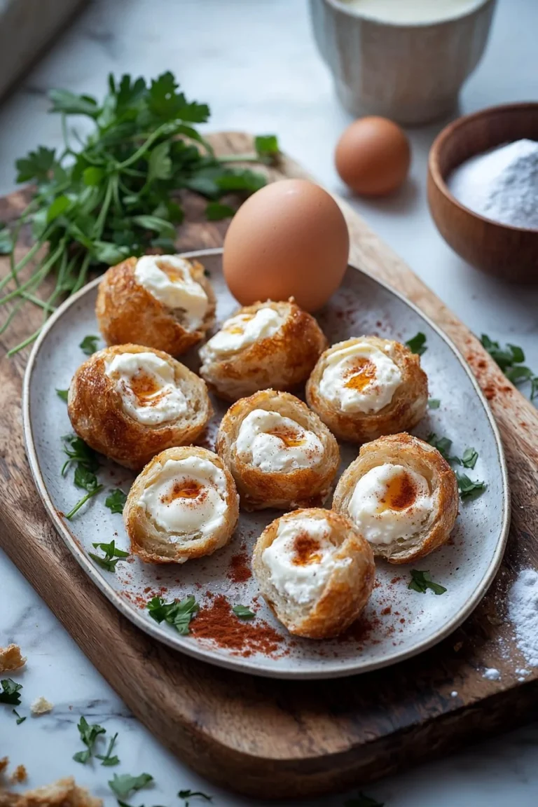Schnecken mit Frischkäsefüllung auf einem Teller serviert