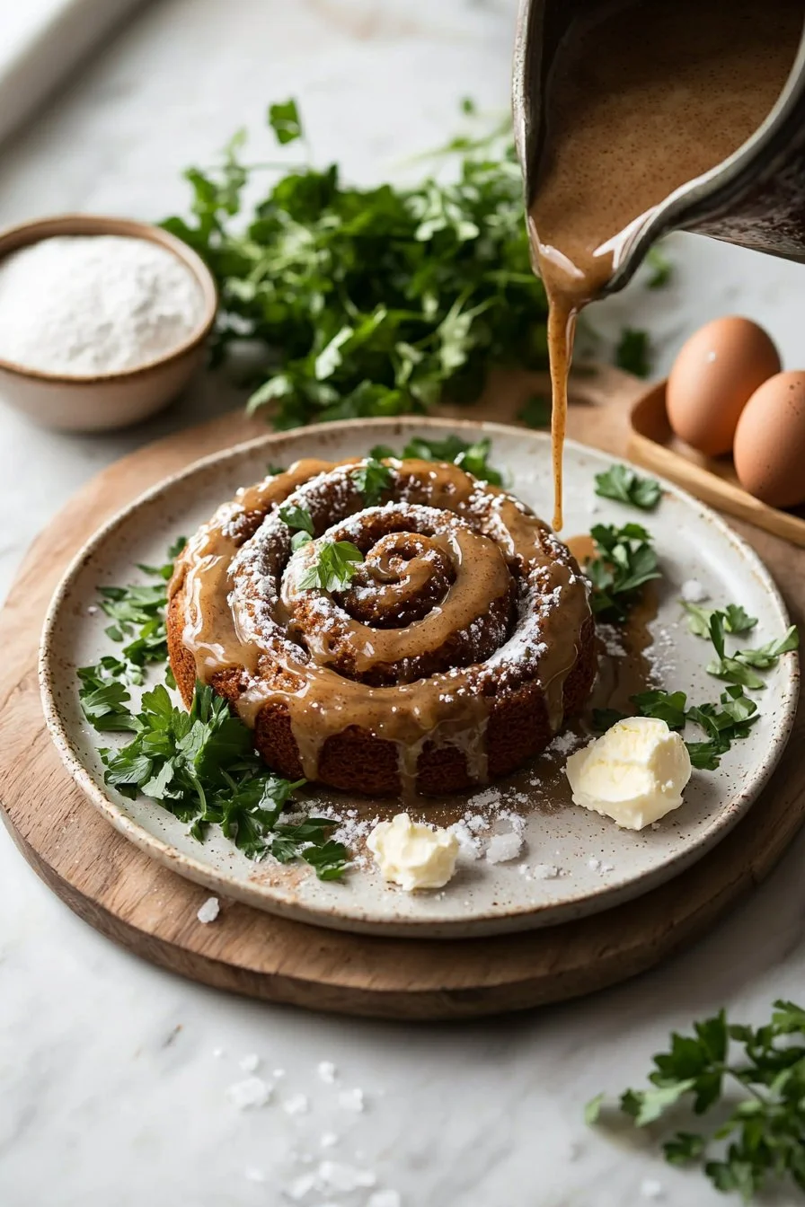 Köstlicher Zimtrollen Kuchen mit Zimt und Zucker