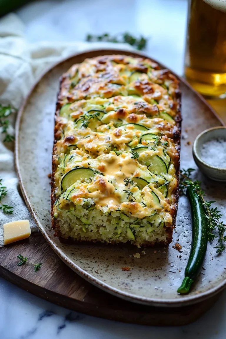 Zucchini-Cheddar-Kräuter-Bierbrot frisch aus dem Ofen