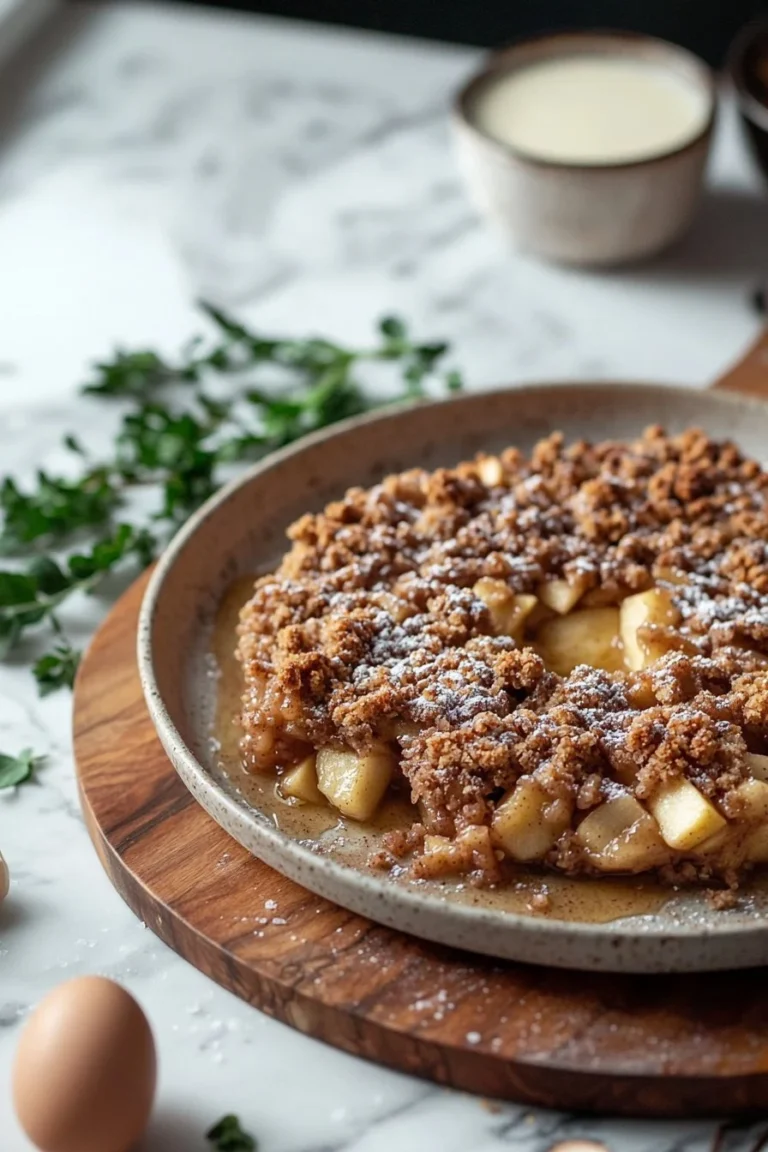 Cinnamon Apple Crumble Cake mit Zimt und Äpfeln, frisch gebacken