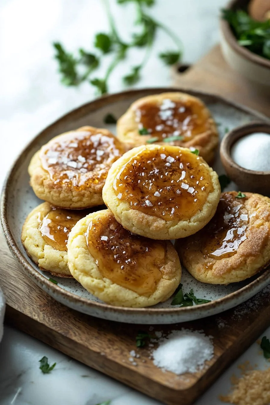 Irresistible Crème Brûlée Kekse auf einem Teller