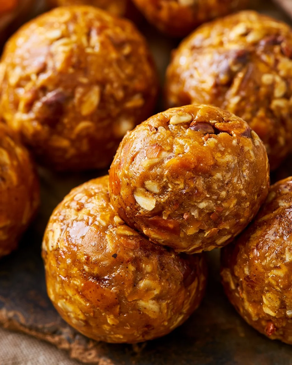 Leckere keine Backen Kürbisballs auf einem Teller - gesund und einfach zuzubereiten.