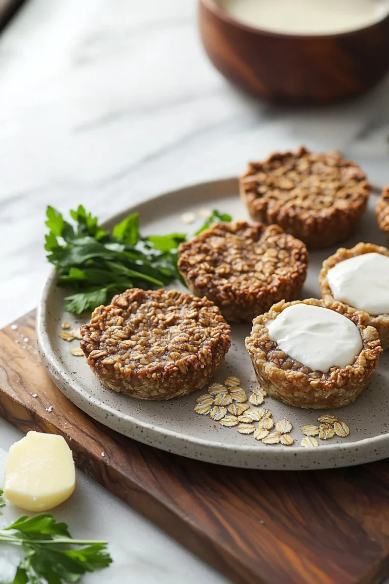 Leckere Lebkuchen-Haferflocken-Cremekekse auf einem Teller