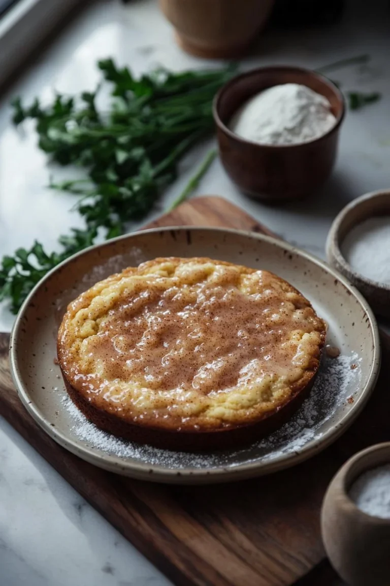 Snickerdoodle-Kuchen mit Zimt und Zucker, frisch gebacken und dekoriert